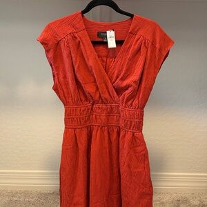 Banana Republic Textured mini dress scorched orange.